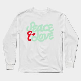 Peace and Love lighter colors Long Sleeve T-Shirt